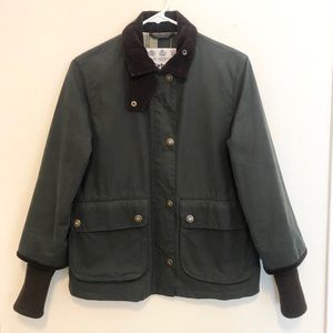 Barbour Waxed Jacket size 6 Green and Brown
